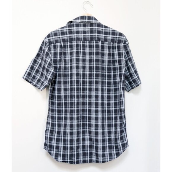Men's Size Small Plaid Short Sleeve Button Down Shirt RETREAT - Picture 2 of 5